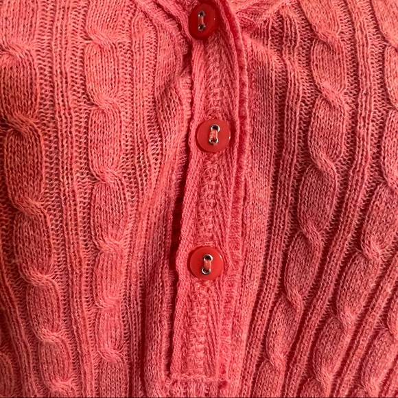 Aeropostale 100% cotton thin fitted cable knit light sweater w/3/4 sleeves, M - Picture 6 of 9